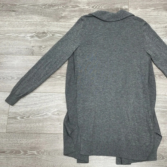 Ann Taylor Wool Blend Cardigan Sweater Gray Long Open Front S - Picture 15 of 16